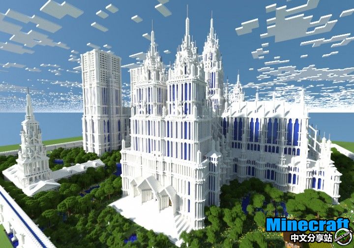 我的世界white Cathedral白色石英大教堂存档 Minecraft中文分享站